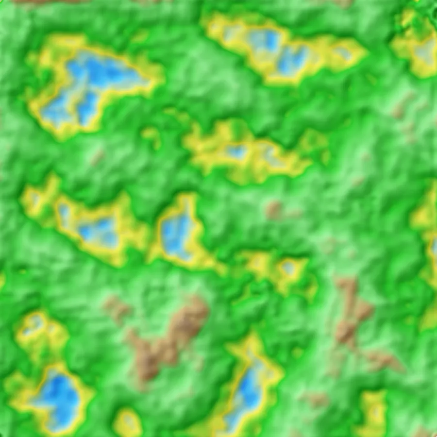 A height map generated by GanScape, rendered as relief
