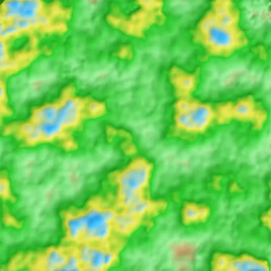A height map generated by GanScape, rendered as relief